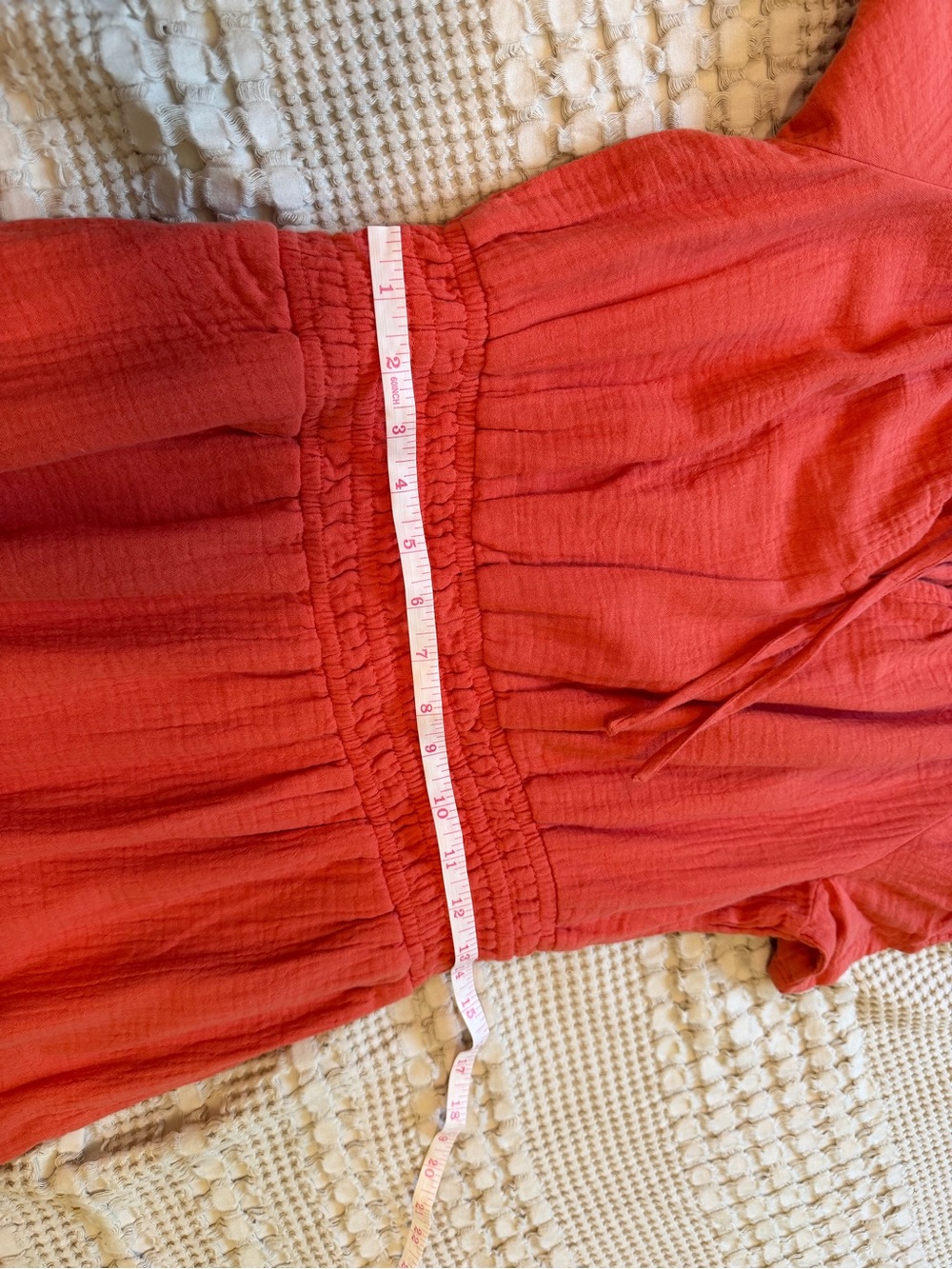 Women's Brand New, Never Worn Coastal Double Gauze Boho Midi Dress: color Kumqua - Picture 6 of 12